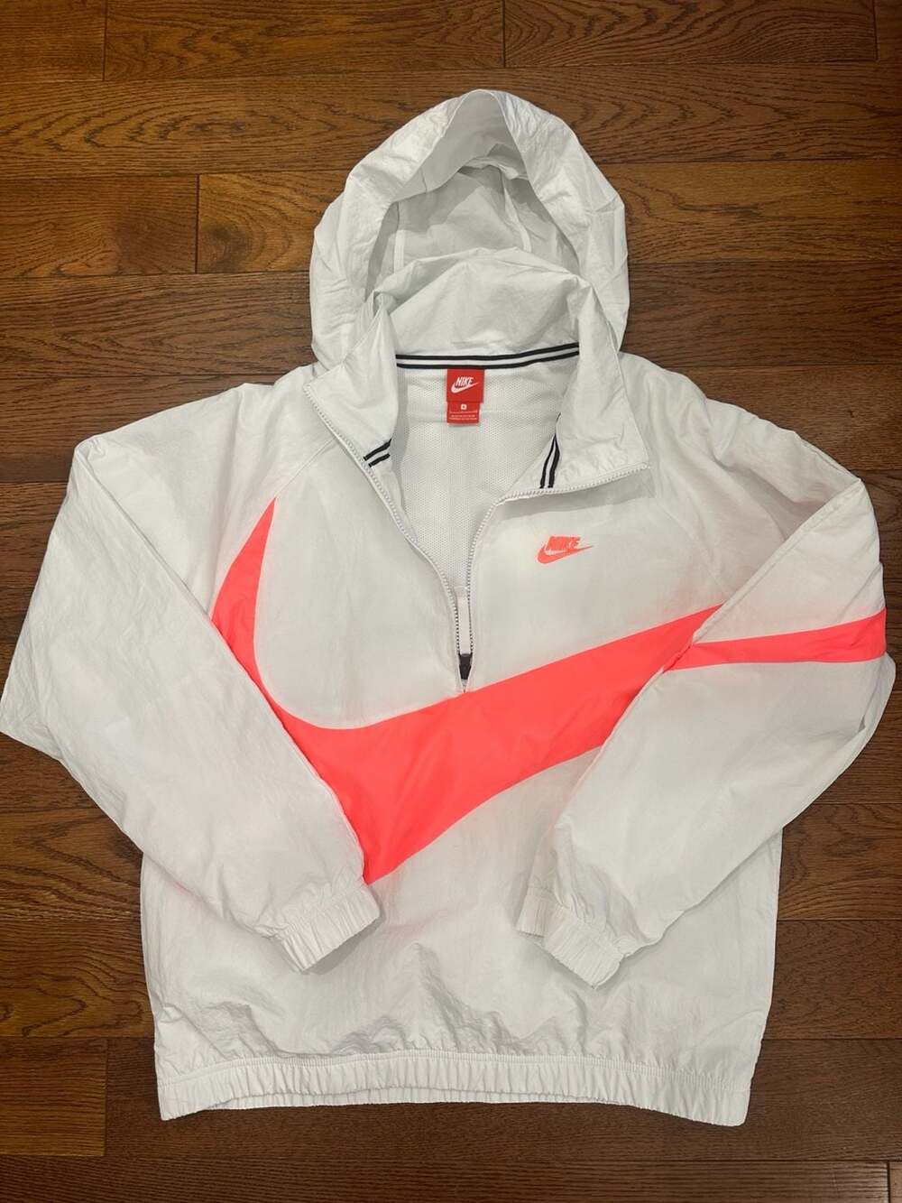 NIKE SPORTSWEAR ANORAK WINDBREAKER AJ1404-122 Retro 1980s White / Neon MED & 2XL